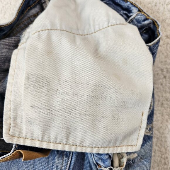 Vtg Levi's 501 Jeans Men's 32x32 Light Wash Button Fly Copper Rivets Batwing 90s - Picture 4 of 16